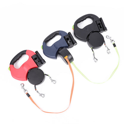 Retractable Dog Leash Reflective Dual Pet Leash